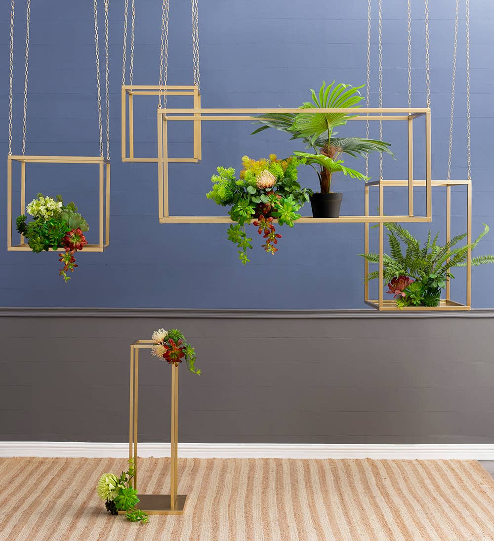 A&B Home Group Inc. - Wholesale Display Shelf - 19.5x19.5x19.5" Iron Geometric Hanging Plant Stand10