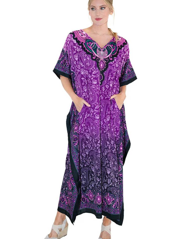 Miss Lavish London - Wholesale Kaftan - Women's - Women Long Kaftan Summer Caftan Dress, 4 Colors S-3XL, 10113