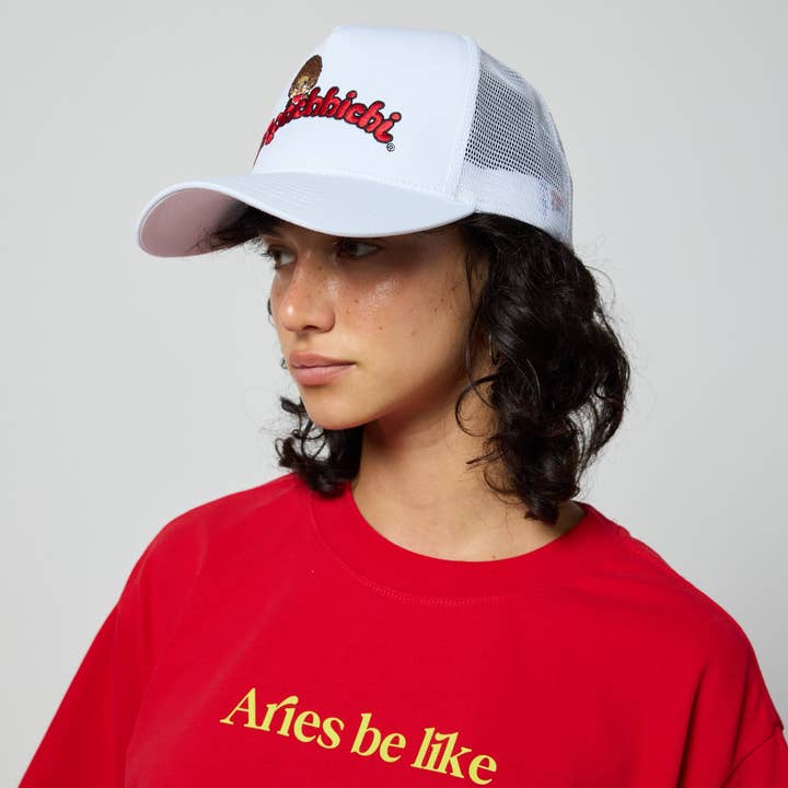 SAMII RYAN - Wholesale Trucker Hat - Women's - Monchhichi™ Logo Trucker Hat, White2
