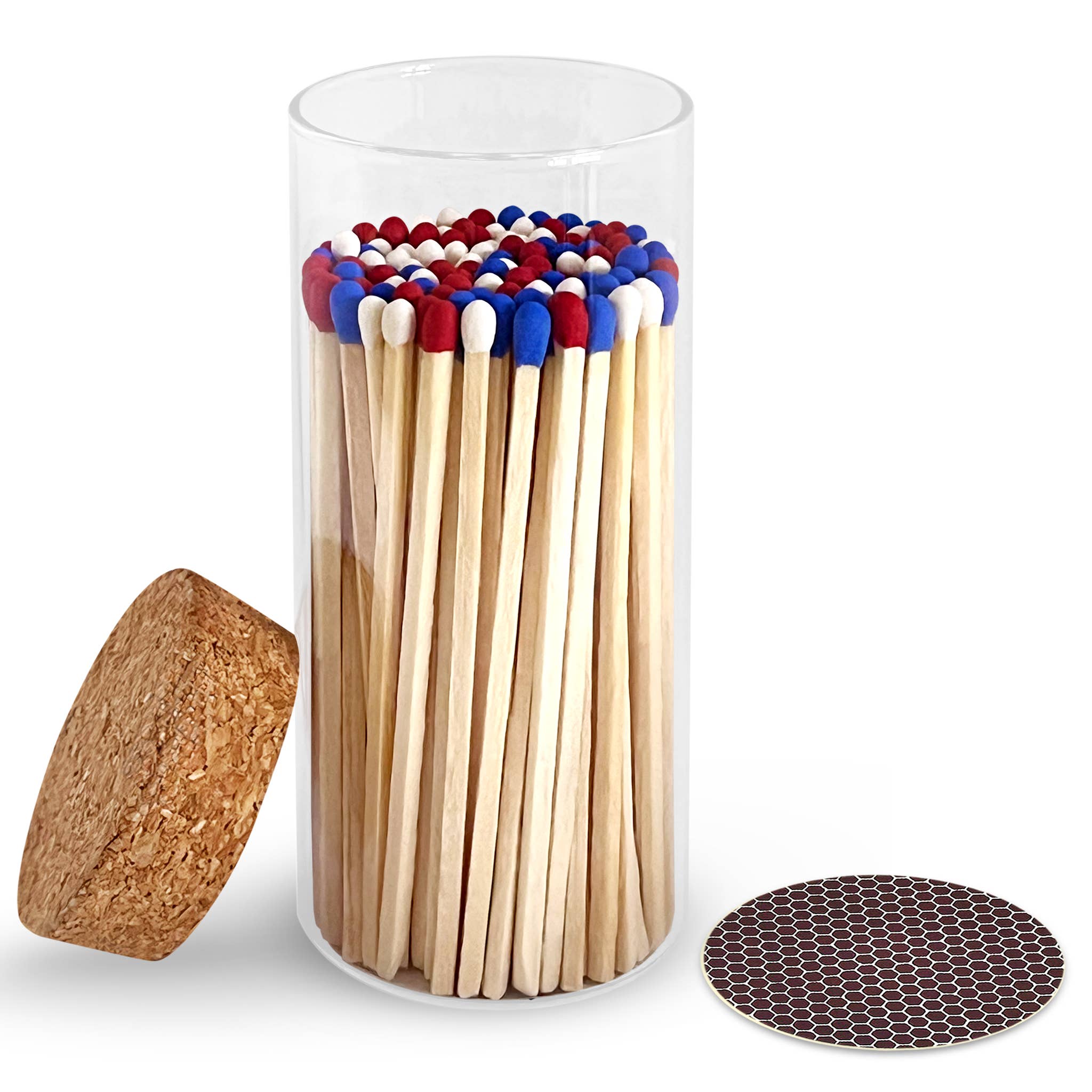 Patriotic Red, White & Blue Matches, Size & Holder of Choice for wholesale on Faire1