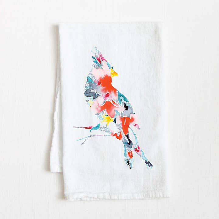 Cardinal Flour Sack Tea Towel for wholesale by Amanda Klein Co.
