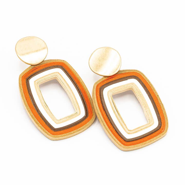 Rektangulära örhängen i papper för wholesale av KLK