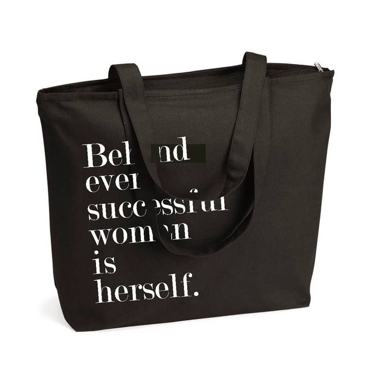 Fly Paper Products - Wholesale Tote Bag - Women's - Behind Every Successful Woman is Herself Zipper Crafter Tote1