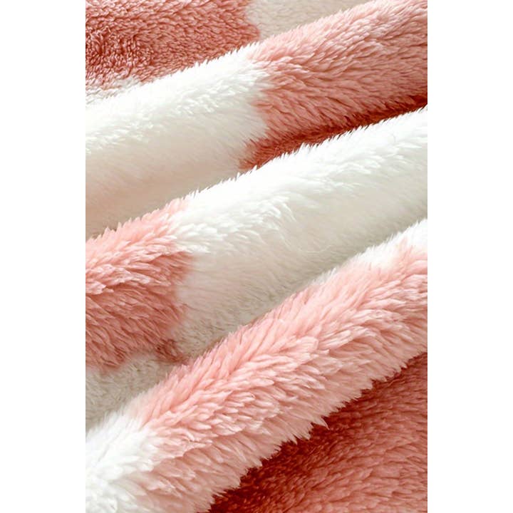 Rose Grande couverture douce en peluche à carreaux LDC en vente sur Faire3