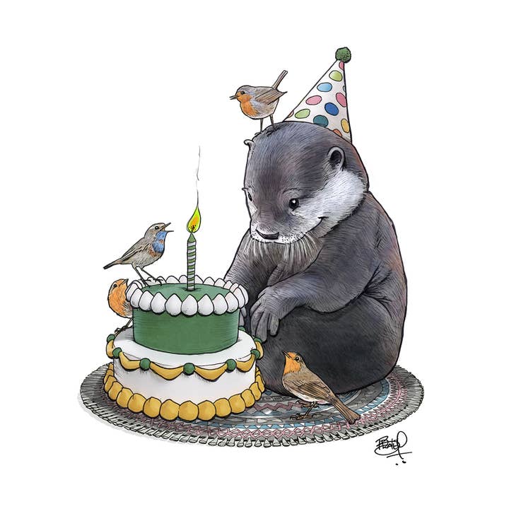 Shawn Braley Illustration - Wholesale Birthday Card - We Otter Make a Wish #249 - vertical