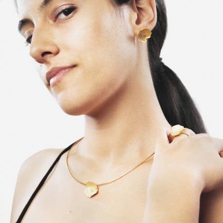 Artisan vergulde zilveren ketting+Zyrkonia voor wholesale door Korczynski Design Jewellery