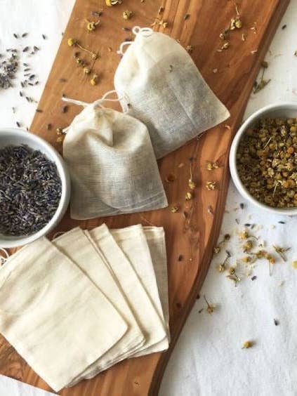 Reusable Cotton Tea Bags for wholesale by The Well Holistic Collective