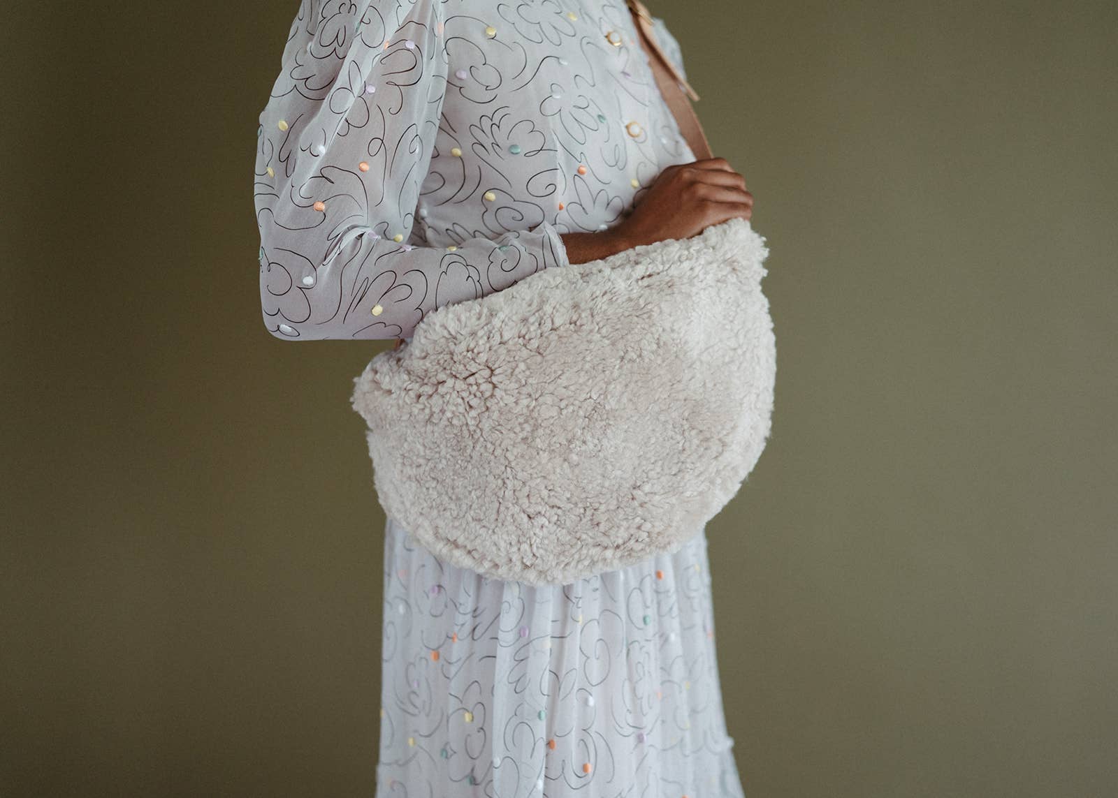 Your Bag of Holding - Wholesale Belt Bag - Women's - YBH Cream Shearling Sling2