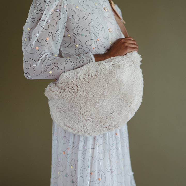 Your Bag of Holding - Wholesale Belt Bag - Women's - YBH Cream Shearling Sling2