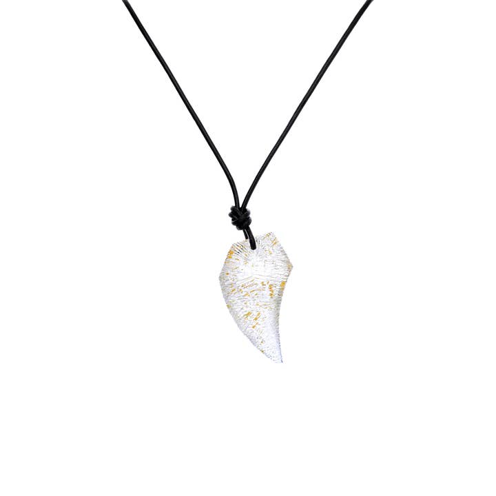 24K Gold Flake Shark Tooth Necklace for wholesale by Gold & Honey