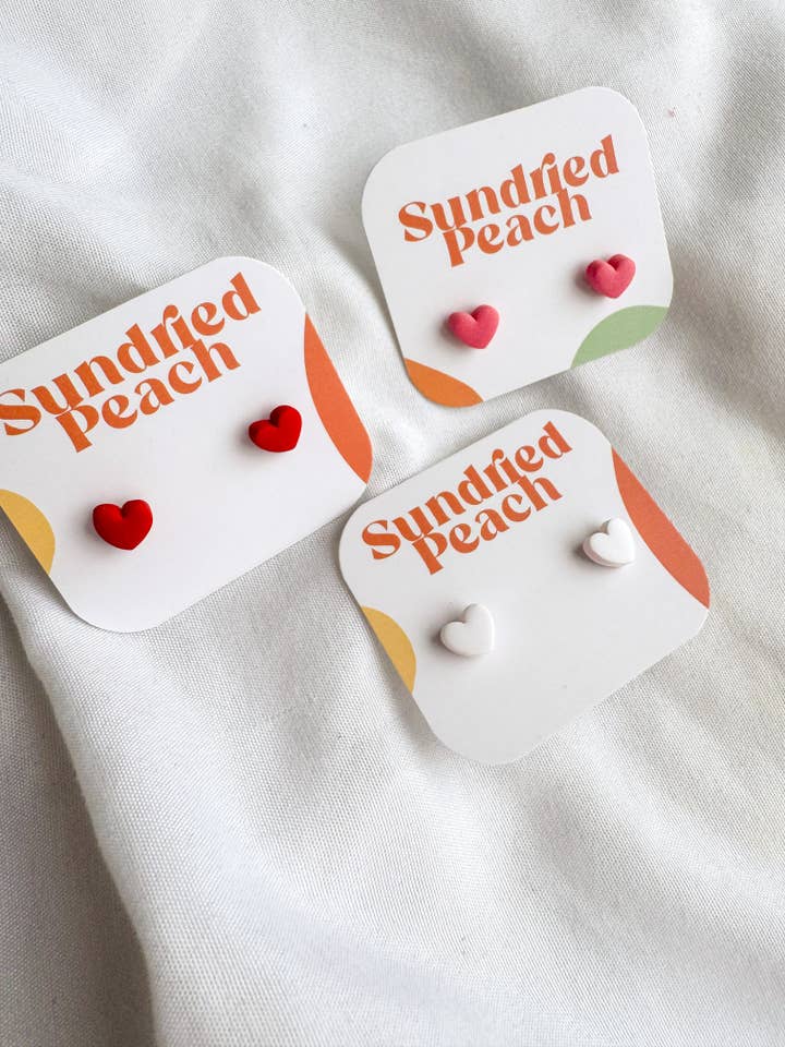 Mini Heart Studs for wholesale by Sundried Peach