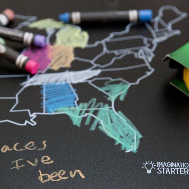 Imagination Starters - Wholesale Coloring Mat - Kids & Baby - Reusable Coloring Placemat Map 12x17