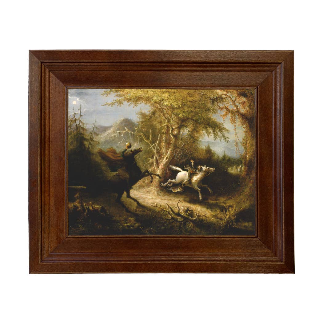 Madison Bay Co. - Historical Home Decor Reproductions - Wholesale Schilderen/Tekenen - Schilderijafdruk van de Ruiter zonder Hoofd die Ichabod Crane Achtervolgt19