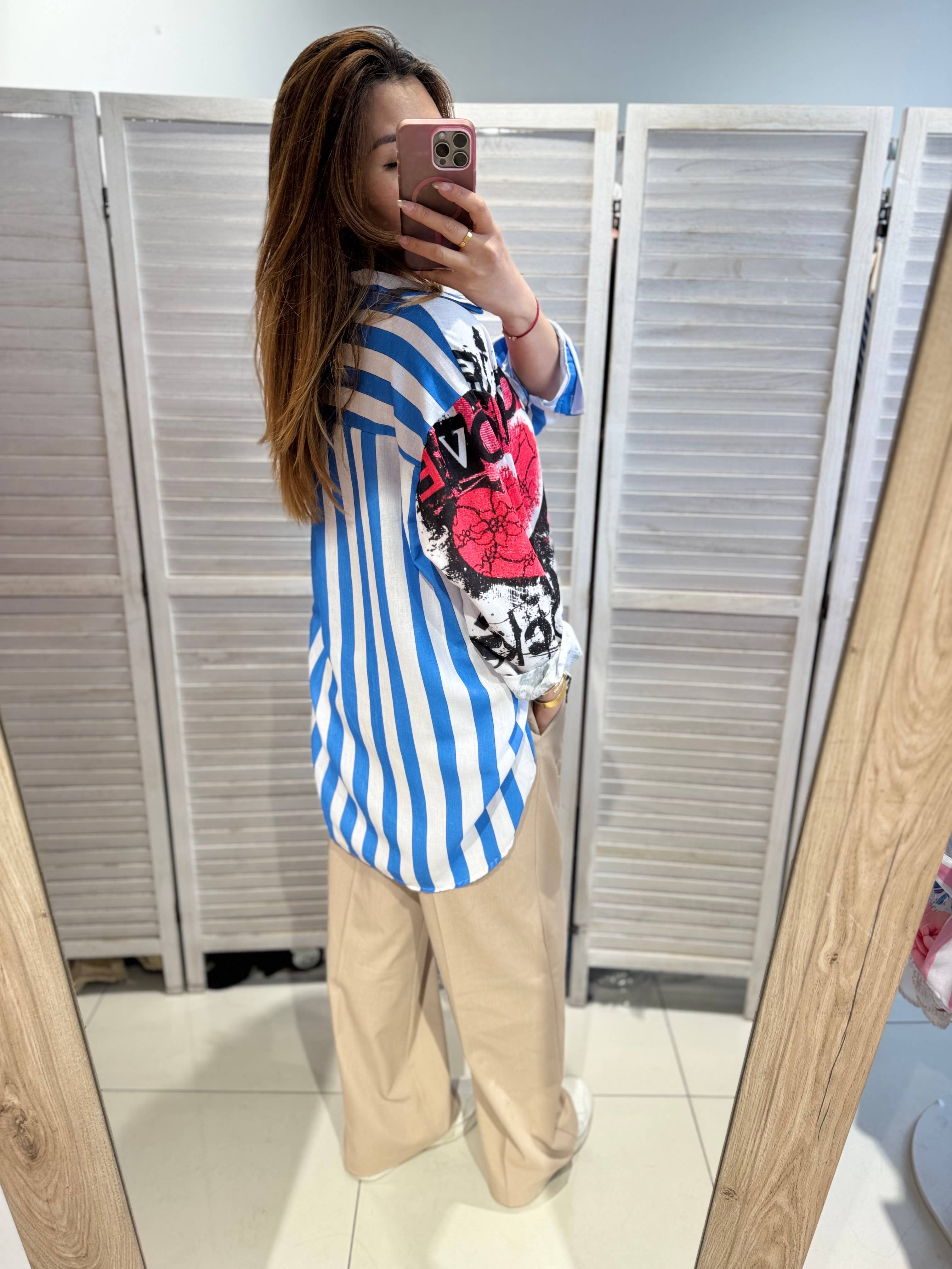 VICTORIA&ISAAC - Wholesale Button Down Shirt - Women's - Long-sleeve graphic shirt - M182-202