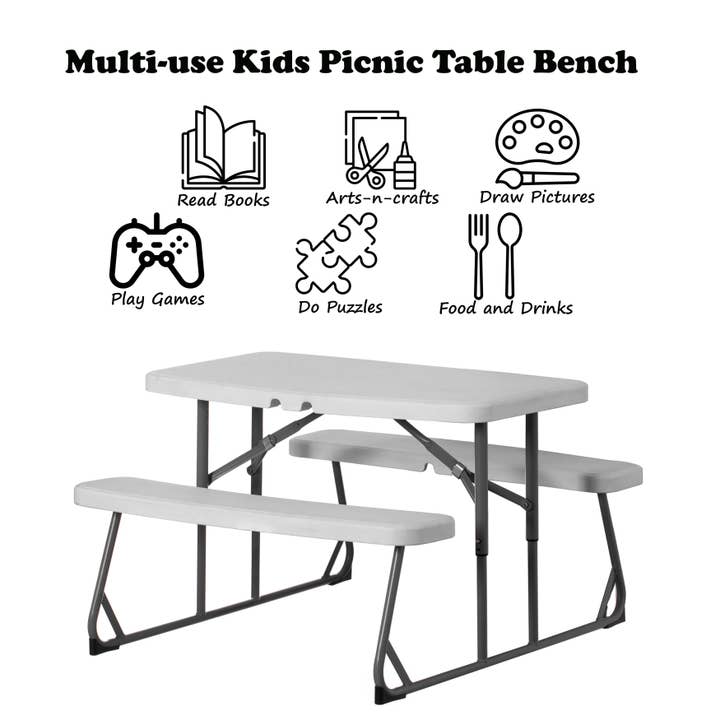 Quickway Imports - Wholesale Patio table - Foldable Kids' Picnic Table Bench Outdoor Backyard Table2