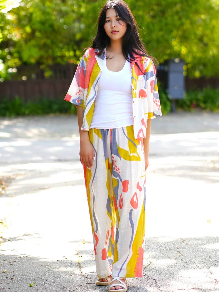 Erin Abstract Print Pants Multi for wholesale on Faire