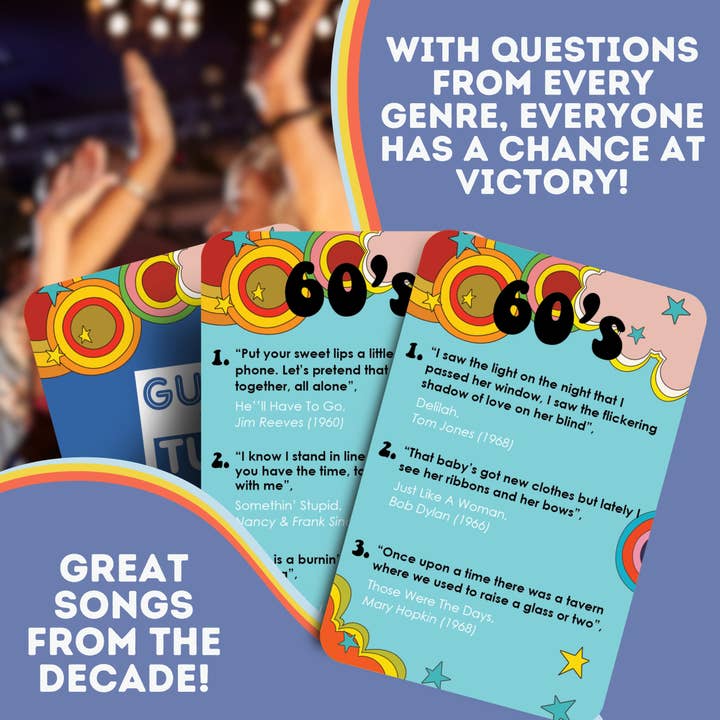 Boxer Gifts - Wholesale Card Game - Sixties Guess That Tune - Music Quiz Family/Party Card Game4