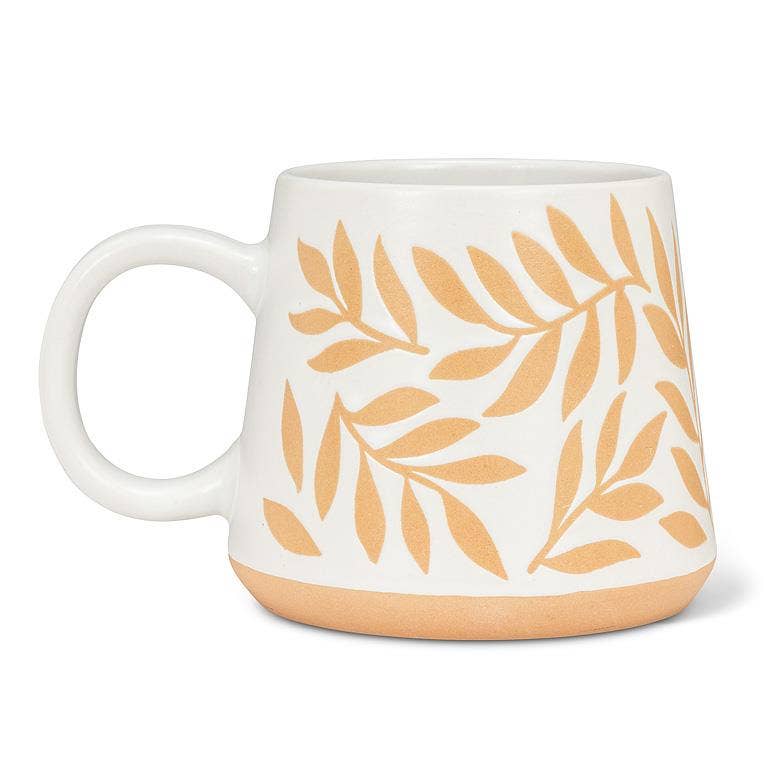 Abbott - Wholesale Coffee Mug - Oversized Mug with Leaves-4"H(17oz)1