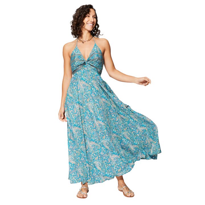 LONG SLEEVELESS SUMMER DRESS MAXIPA0652D for wholesale by Ipanima