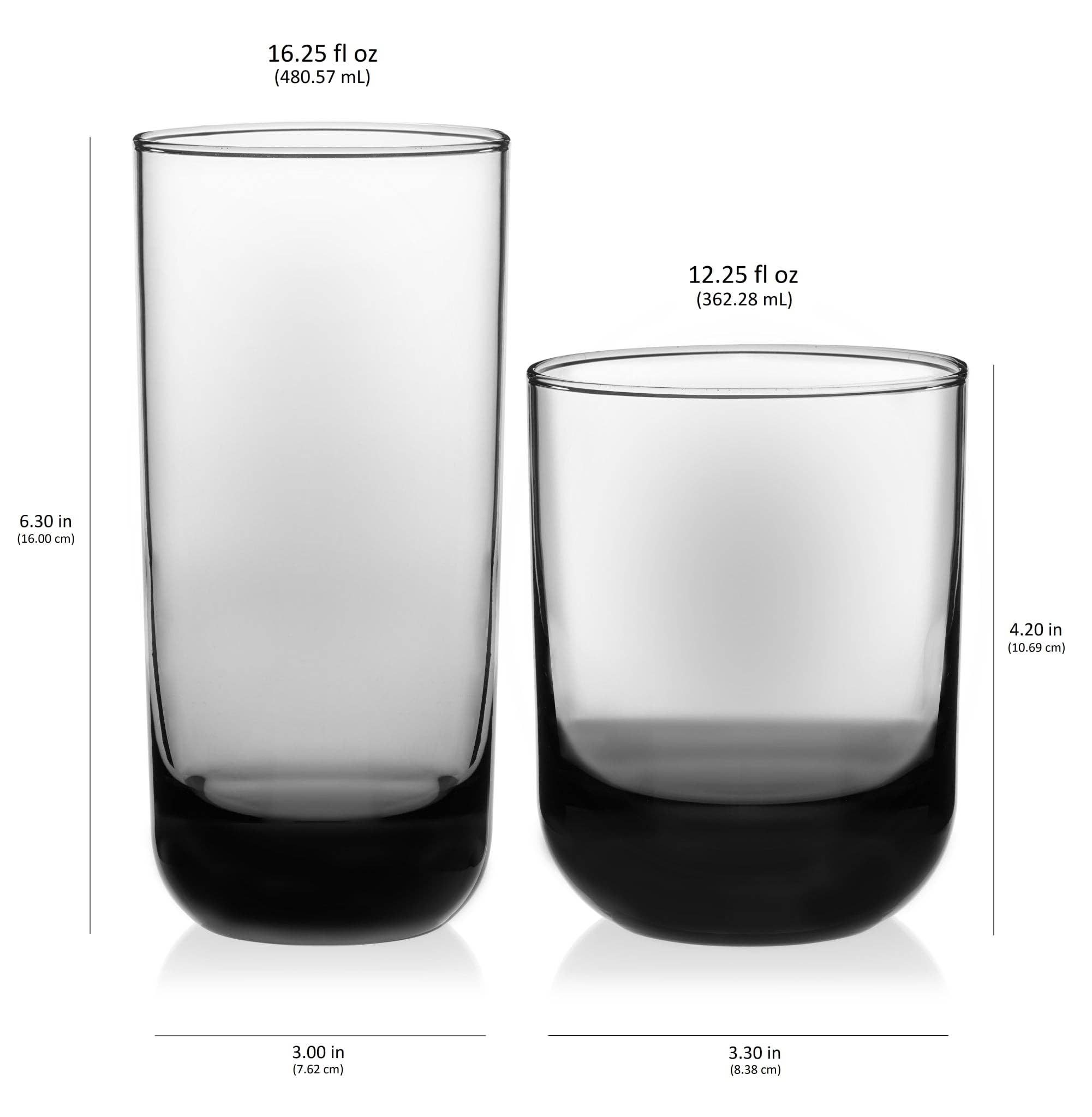 Libbey - Wholesale Cocktail/Liquor Glass - Libbey Polaris 16-Piece Tumbler and Rocks Glass Set, Smoke4