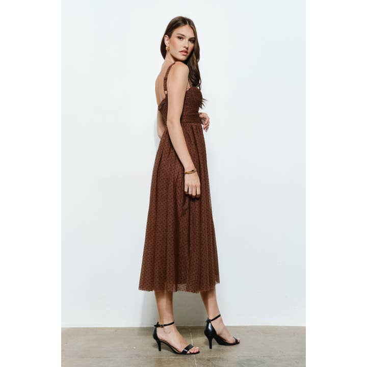 INA - Wholesale Dress - Women's - Polka Dot Tulle Bustier Midi Dress18