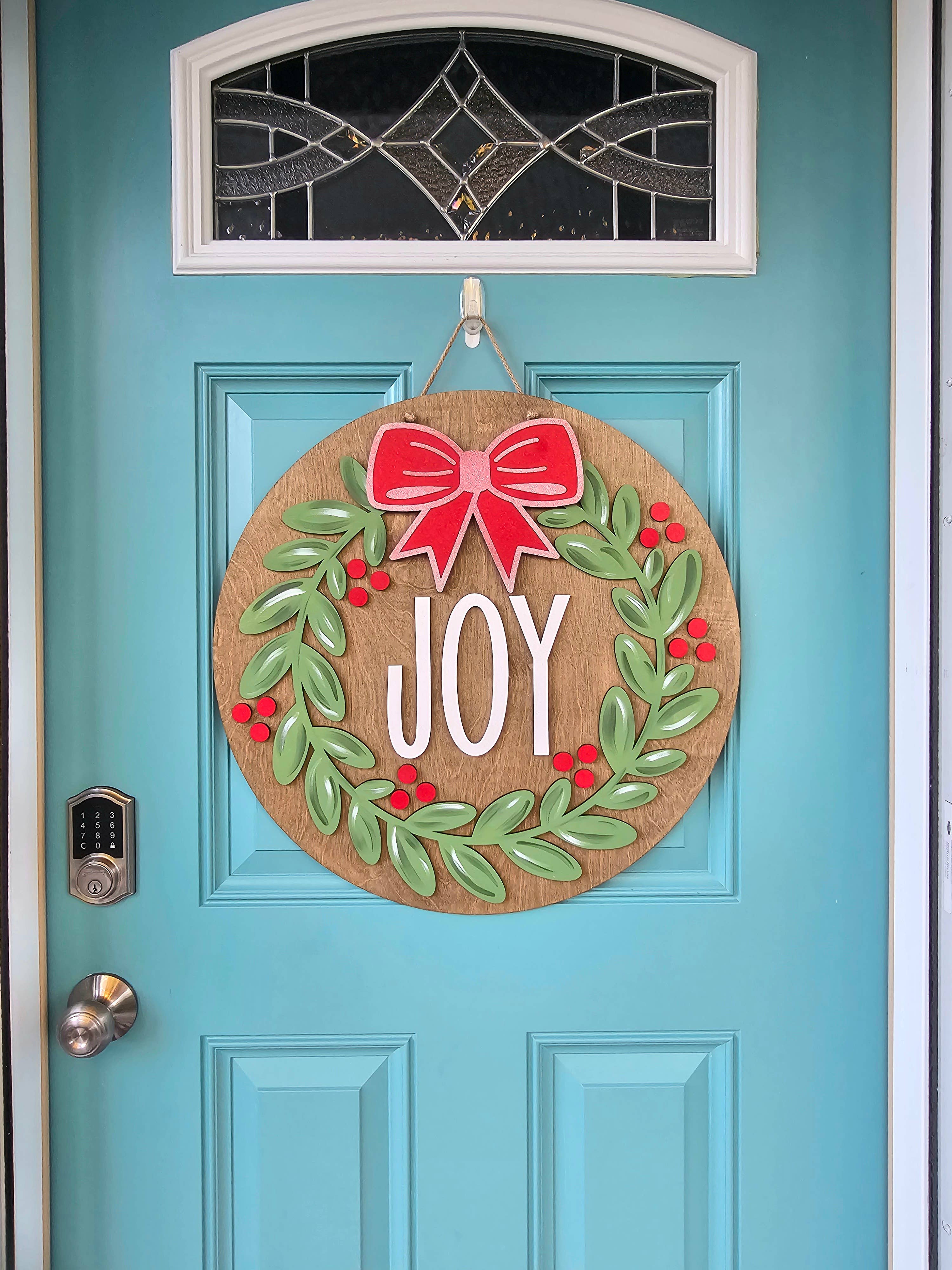 Teal Moon Creations - Wholesale DIY Craft Kit - DIY Joy Christmas Wreath Door Hanger3
