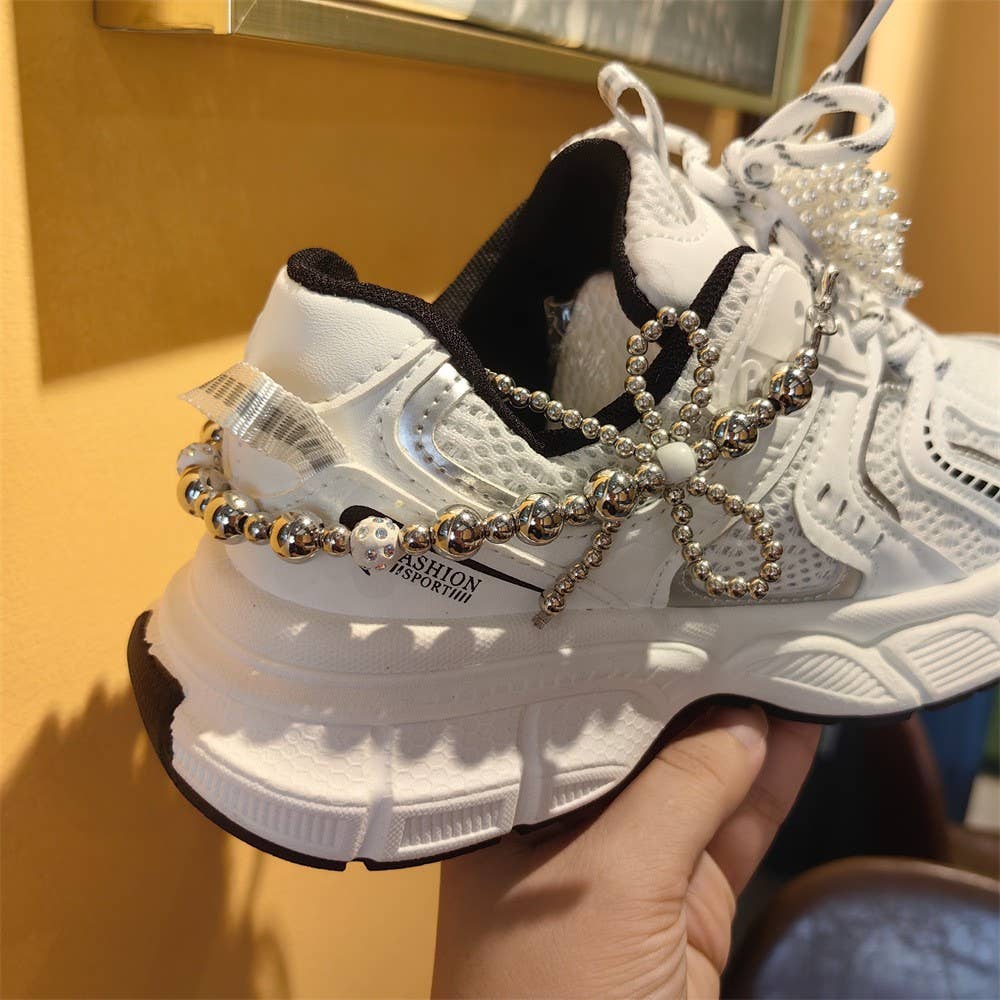 Silver CLASSIC PEARL SHOE CHARM | 40SD103 for wholesale on Faire1