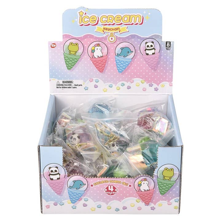 La Luna Bella - Toys - Wholesale Classic Toy - Kids - 2.5" Kawaii Animal Ice Cream Liquid Clip On- LLB Toys3