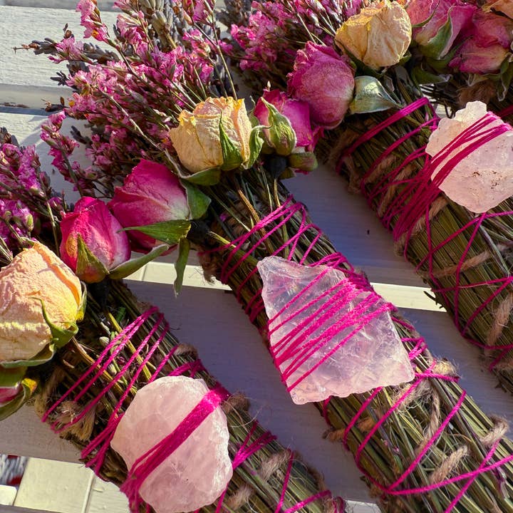 CharlieHaze - Wholesale Sage Bundle - Rose Quartz, Rosemary, Sage, and Lavender Smudge Stick14