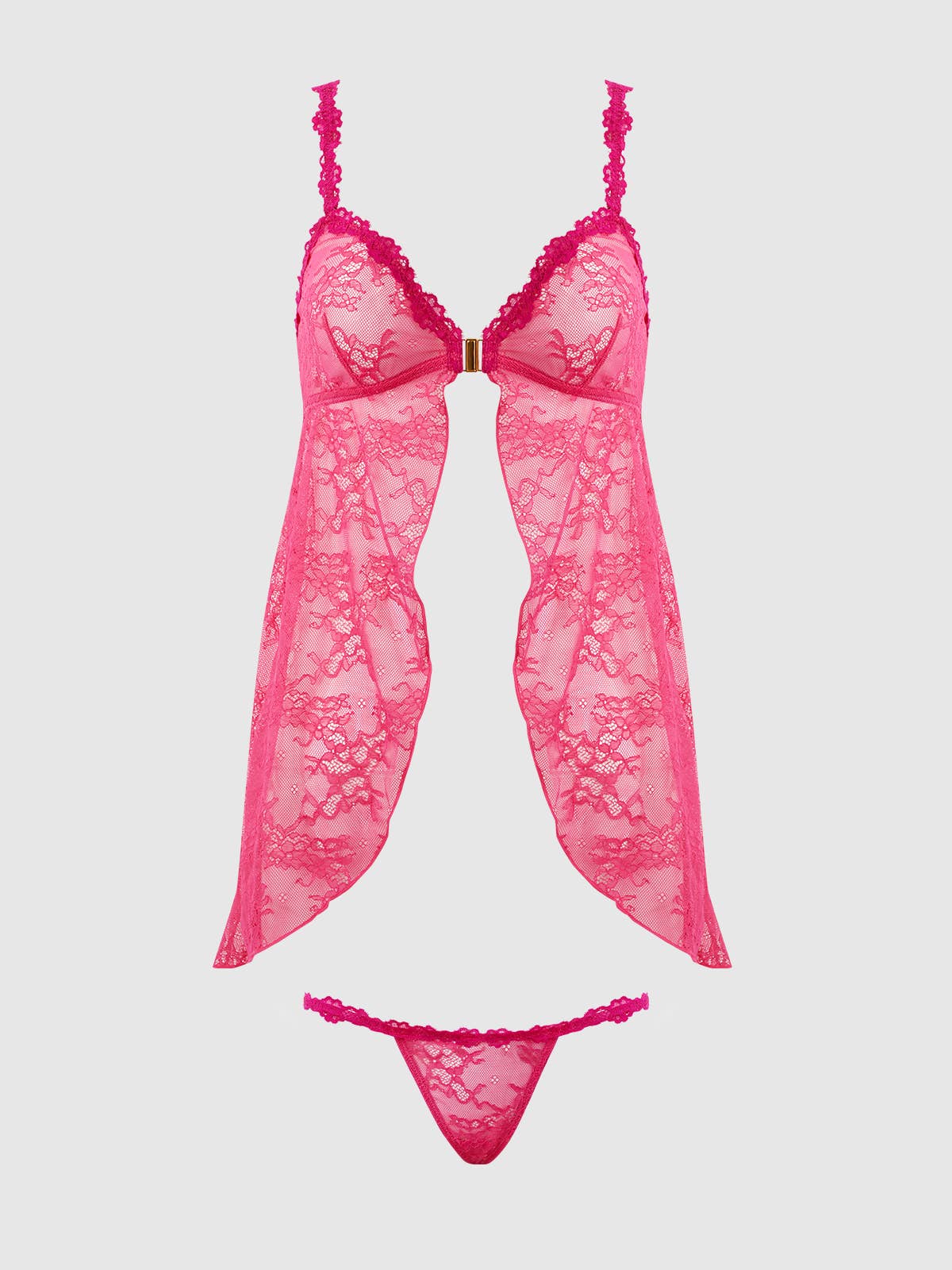 House of Desire - Vendita all'ingrosso Completino intimo - Donna - SET BABYDOLL E PERIZOMA APRIBILE CON COPPE IN PIZZO YVONE10