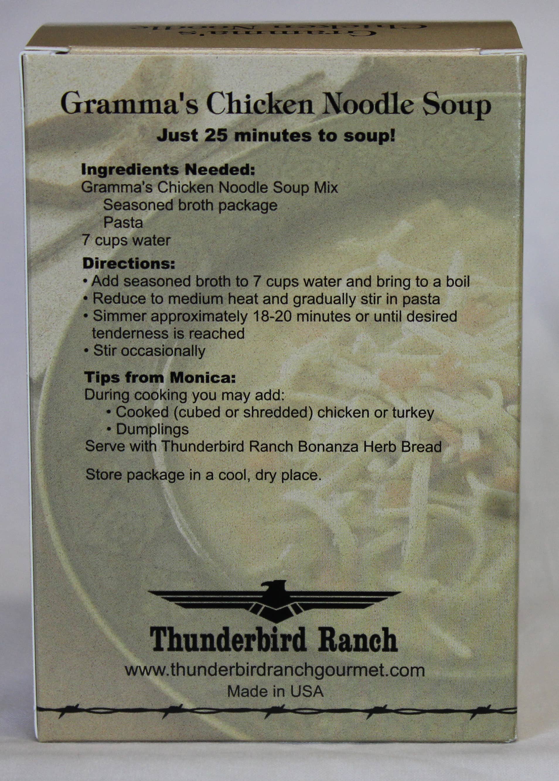 Thunderbird Ranch Gourmet Foods - Wholesale Soup - Gramma's Chicken Noodle Soup2