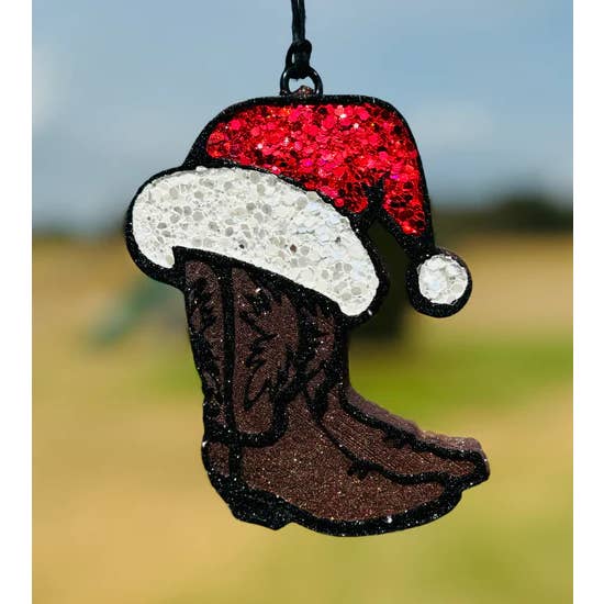 Boots with Santa Hat Car Freshie/Car Scent/Air Freshener for wholesale by Scent Story Freshies