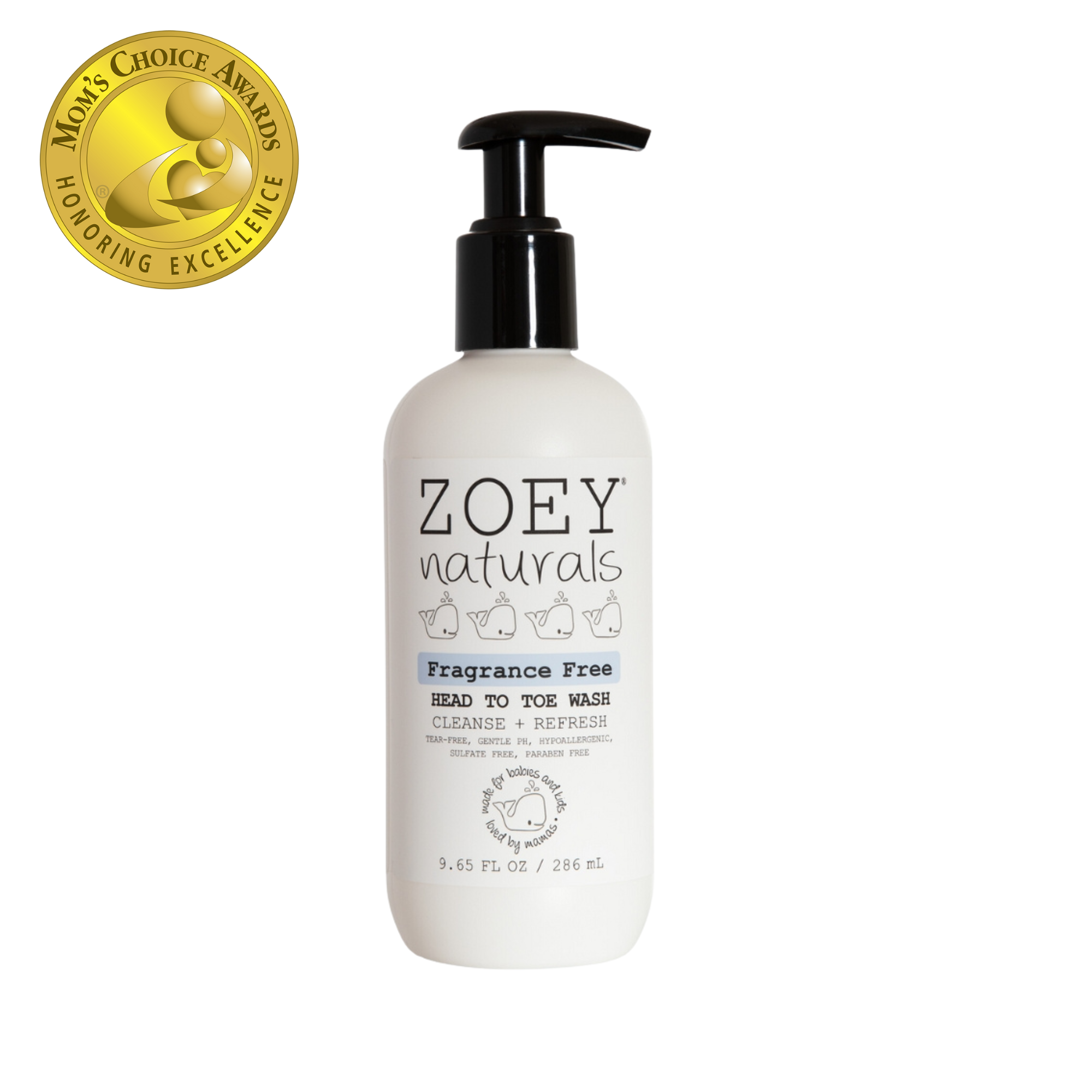 Zoey Naturals - Wholesale Body Wash/Shower Gel - Kids & Baby - Fragrance Free Head To Toe Wash - 9.65oz4