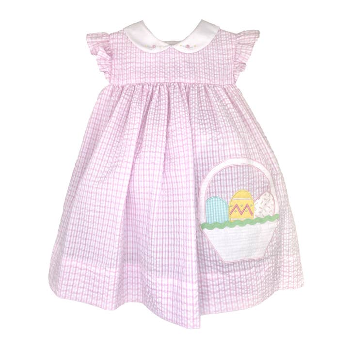Robe d'été avec appliqué de panier de Pâques pour la vente par Petit Ami & Zubels