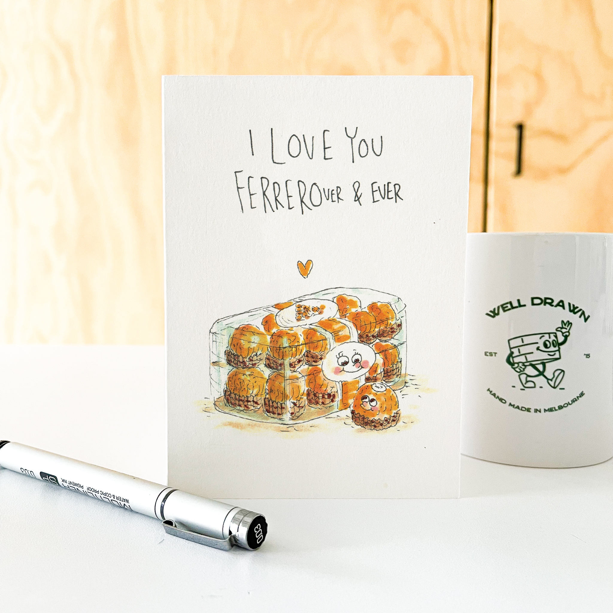 Well Drawn - Wholesale Love Card - I Love You Ferrerover and Ever5