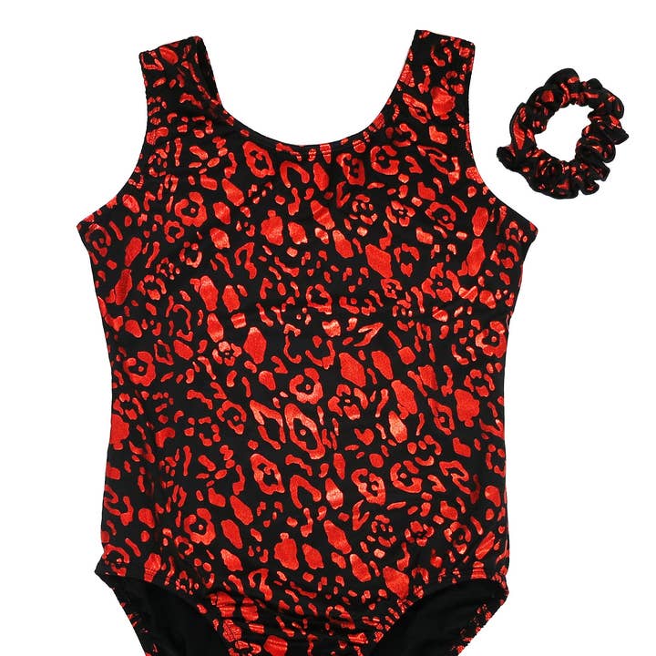 Adult Red Leopard Leotard for wholesale by Wenchoice