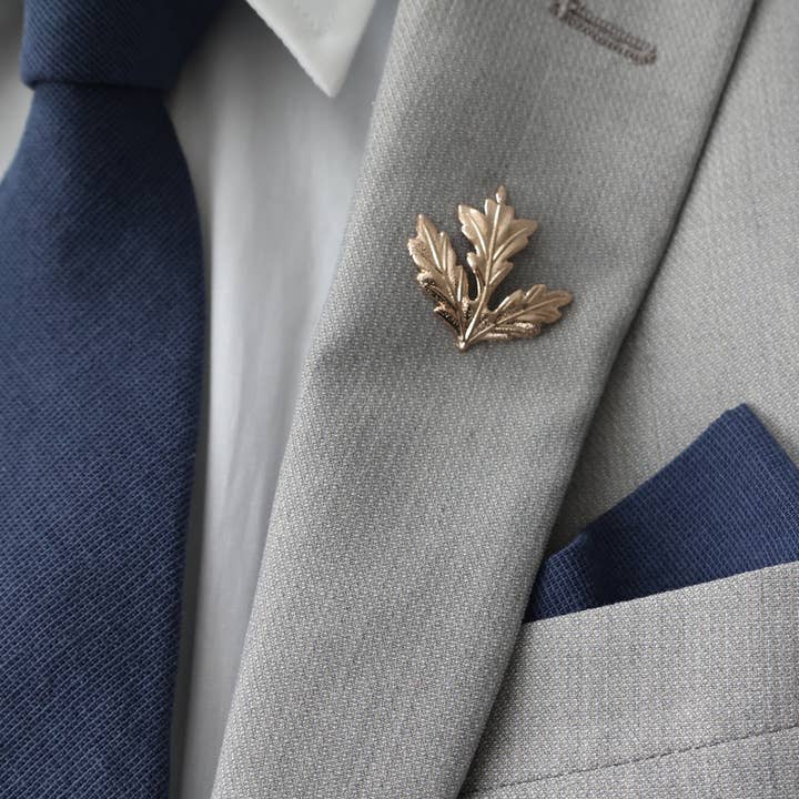 Gold Plated Leaf Lapel Pin for wholesale by Tie Mood