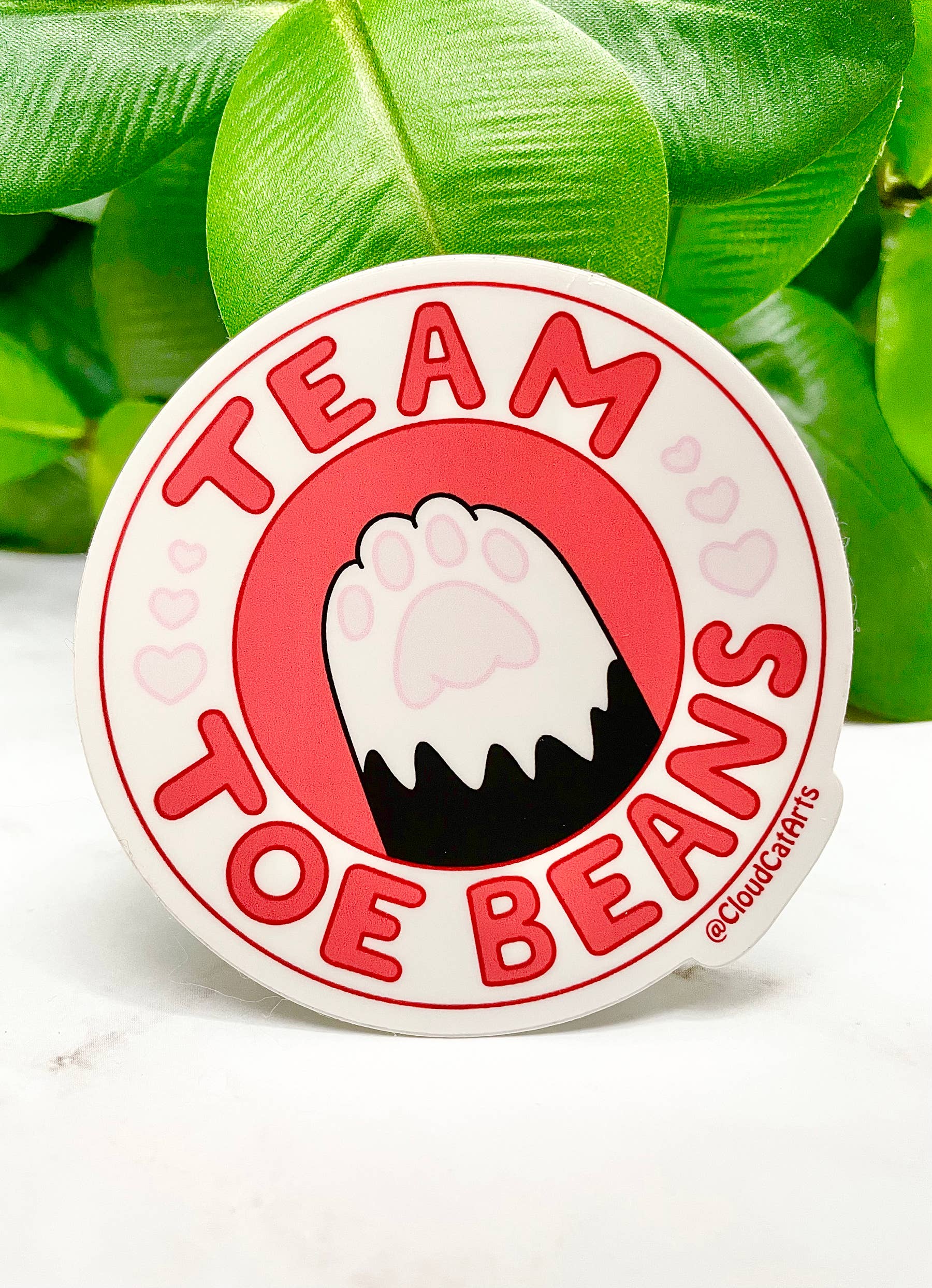 Cloud Cat Arts - Wholesale Sticker - Team Toe Beans - Cat Paw - Vinyl Sticker, weather resistant0