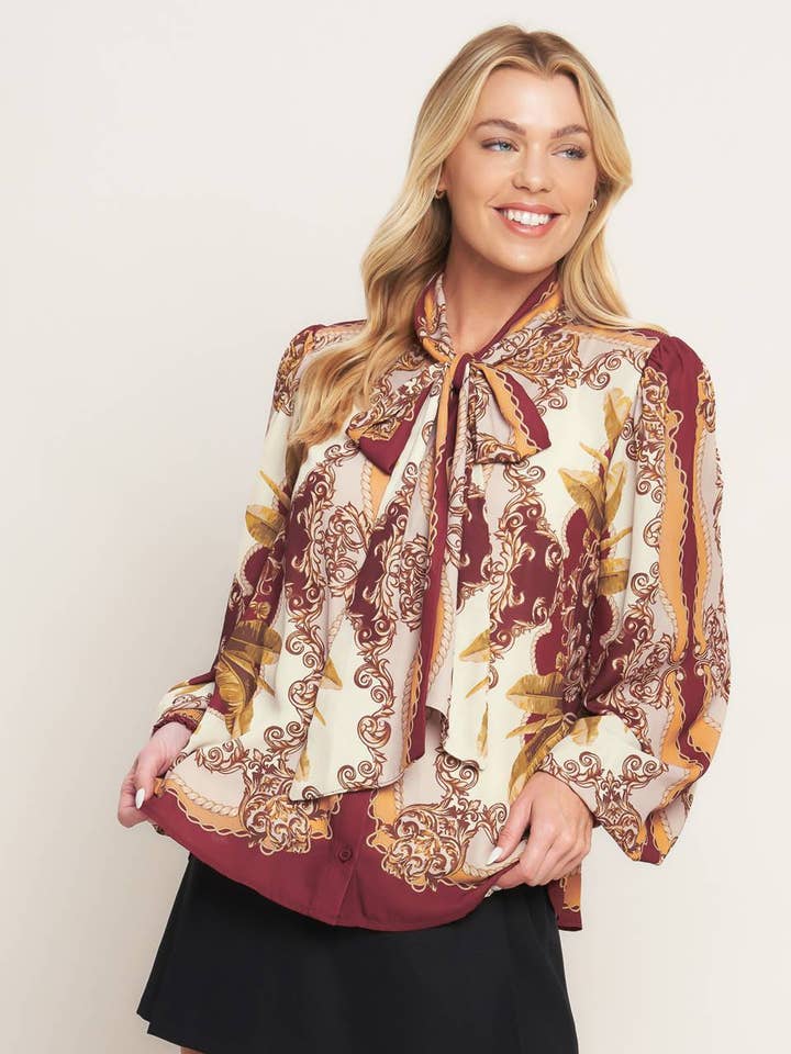 En trykt vævet top - IT13894 for engroshandel hos FLYING TOMATO