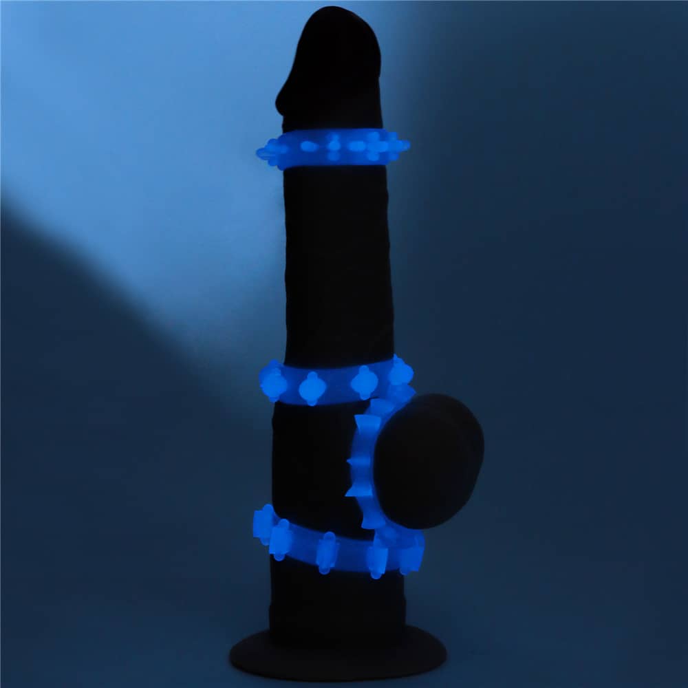 LOVETOY - Wholesale Sex Toy - Glow in the Dark Stretchy Penis Ring 4 Pcs2