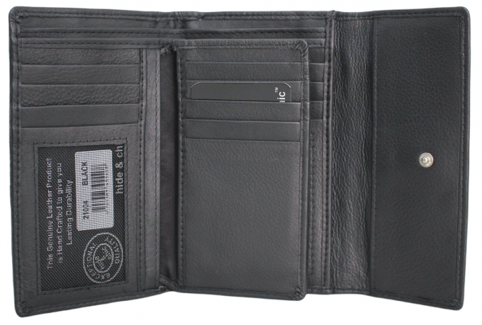 hide & chic – Engroshandel Tegnebog - Dame – RFID pung i fuldnarvet koskindslæder. Sort, brun, blå eller rød. Stil nr. 21004 Hide & Chic11