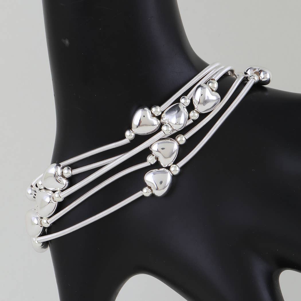 3AM BY H&D ACCESSORIES - Wholesale Beaded Bracelet - Shiny Heart Tube Beaded Bracelet2