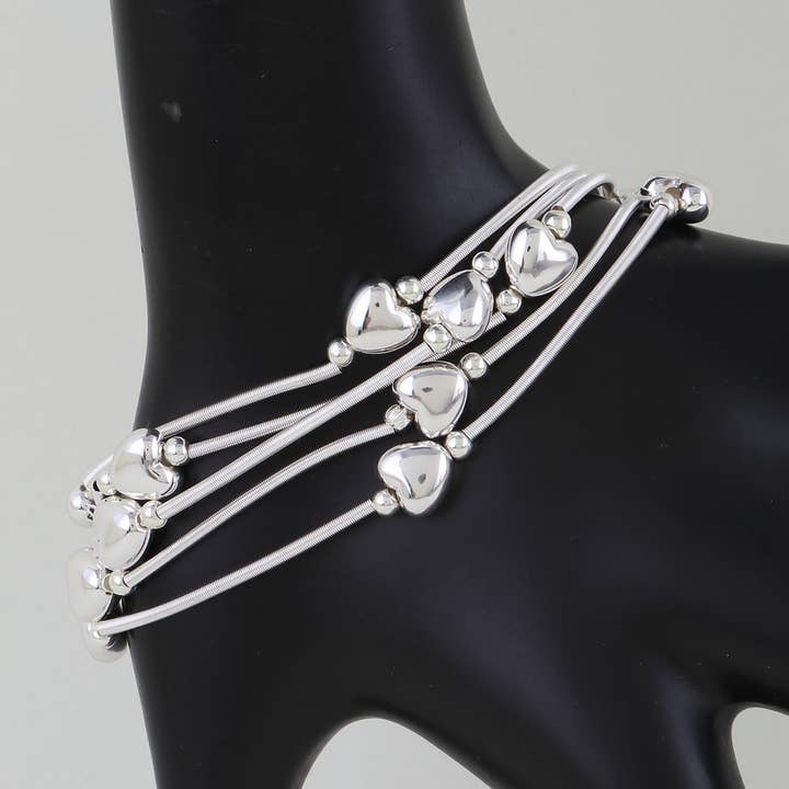 3AM BY H&D ACCESSORIES - Vendita all'ingrosso Bracciale con perline - Braccialetto con Perline a Tubo Cuore Lucido2