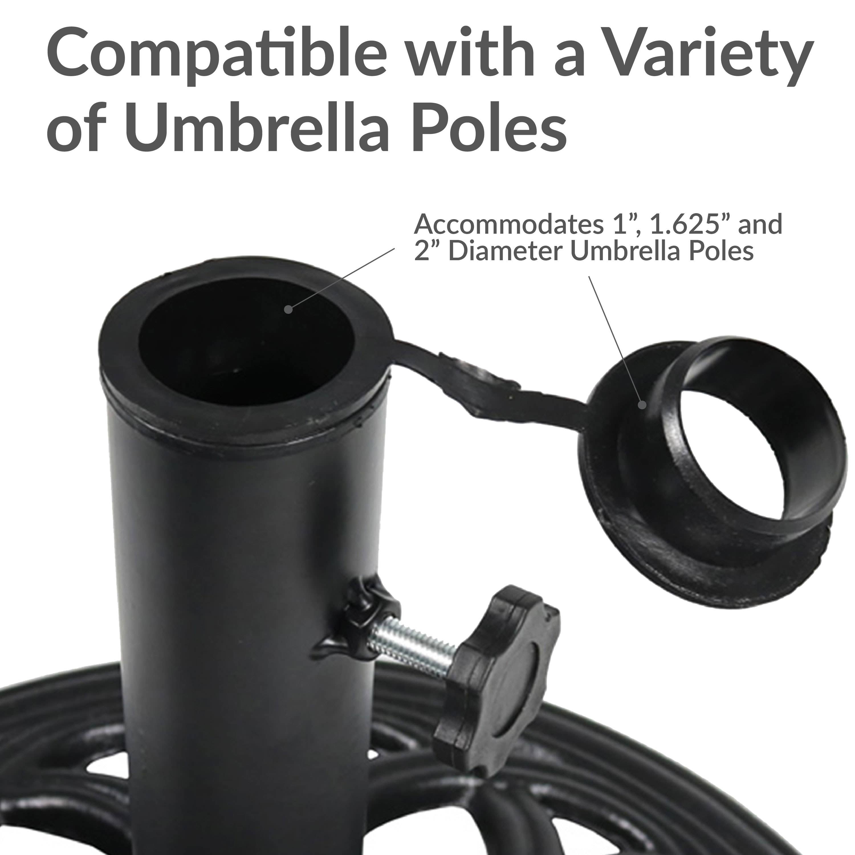 Sunnydaze Decor - Wholesale Patio Umbrella - 18 in Decorative Cast Iron Round Patio Umbrella Base - Black5