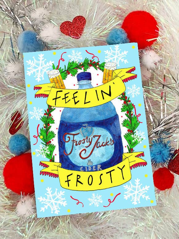 FEELIN' FROSTY! Christmas Card PACK OF 6 for wholesale by Claire Barclay Draws