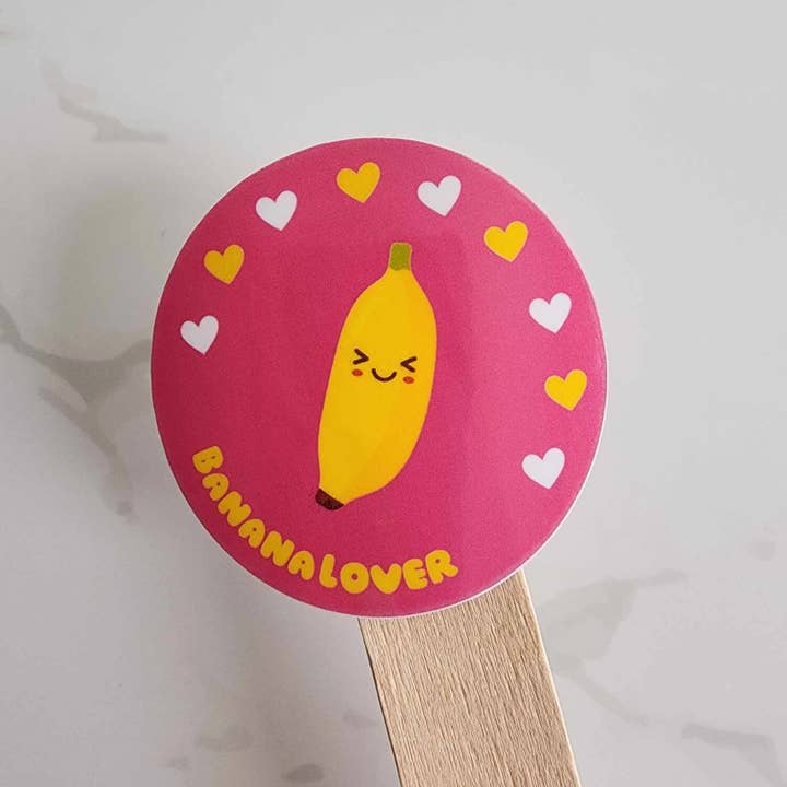 Banana Lover Vinyl Sticker Decal for wholesale by Jane Unbound