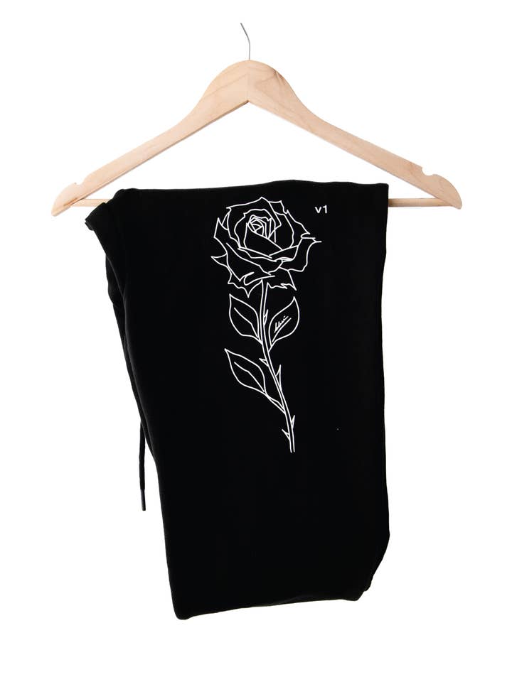 Rose Garden / Organic Sweatpants / Black for wholesale by Blasé Affair