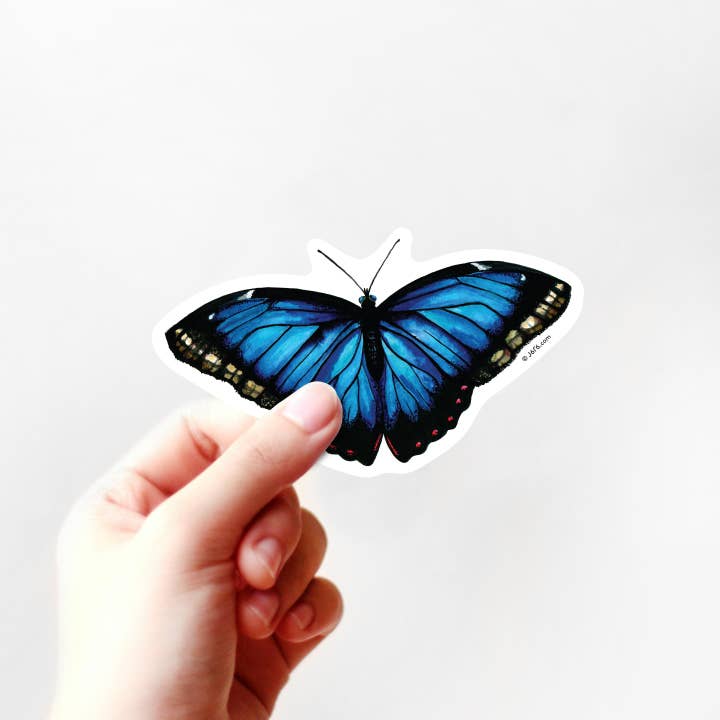 J6R6 - Wholesale Sticker - Butterfly 12 Vinyl Sticker (Blue Morpho Butterfly)1