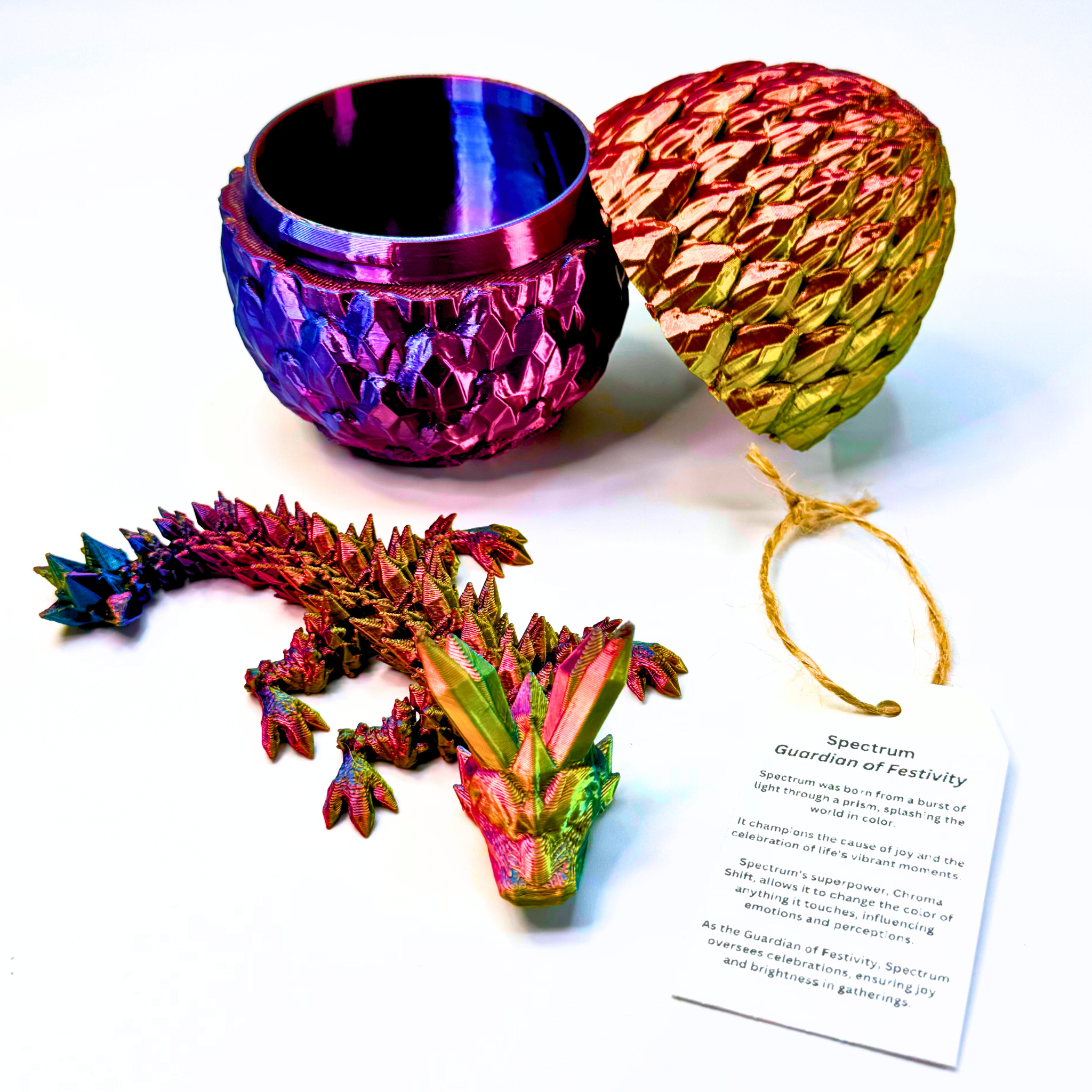 Dragon Fidgets - Wholesale Fidget Toy - Kids - 6IN Baby Crystal Dragon & Optional 4IN Egg, Fidget Toy1