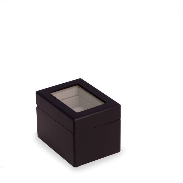 BeyBerk International - Wholesale Jewelry Box/Organizer - Watch Case - Single Watch Matte Black Wood Box1